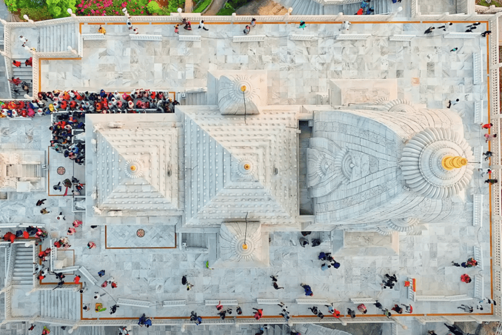 Aerial view of birla mandir in hyderabad