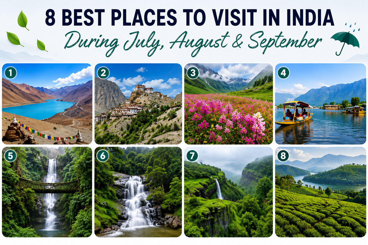 8 Best Places to Visit in India During July, August & September (2026 Guide)